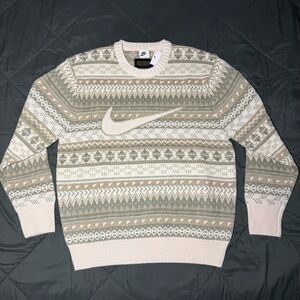 Sz M Nike Life Men’s Fair Isle Swoosh Sweater